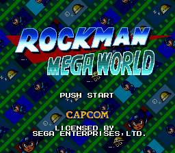 Rockman Mega World title screen for Sega Mega Drive